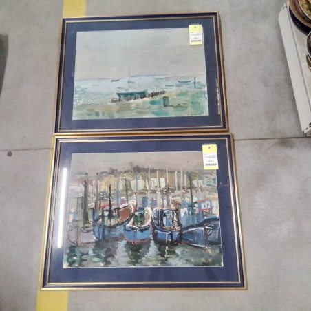 TABLEAU TOUR BLEU DORE  SIGNÉ JEAN GERARD CARRERE