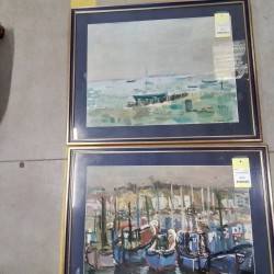 TABLEAU TOUR BLEU DORE  SIGNÉ JEAN GERARD CARRERE