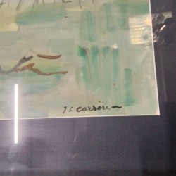 TABLEAU TOUR BLEU DORE  SIGNÉ JEAN GERARD CARRERE