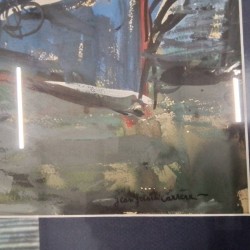 TABLEAU TOUR BLEU DORE  SIGNÉ JEAN GERARD CARRERE