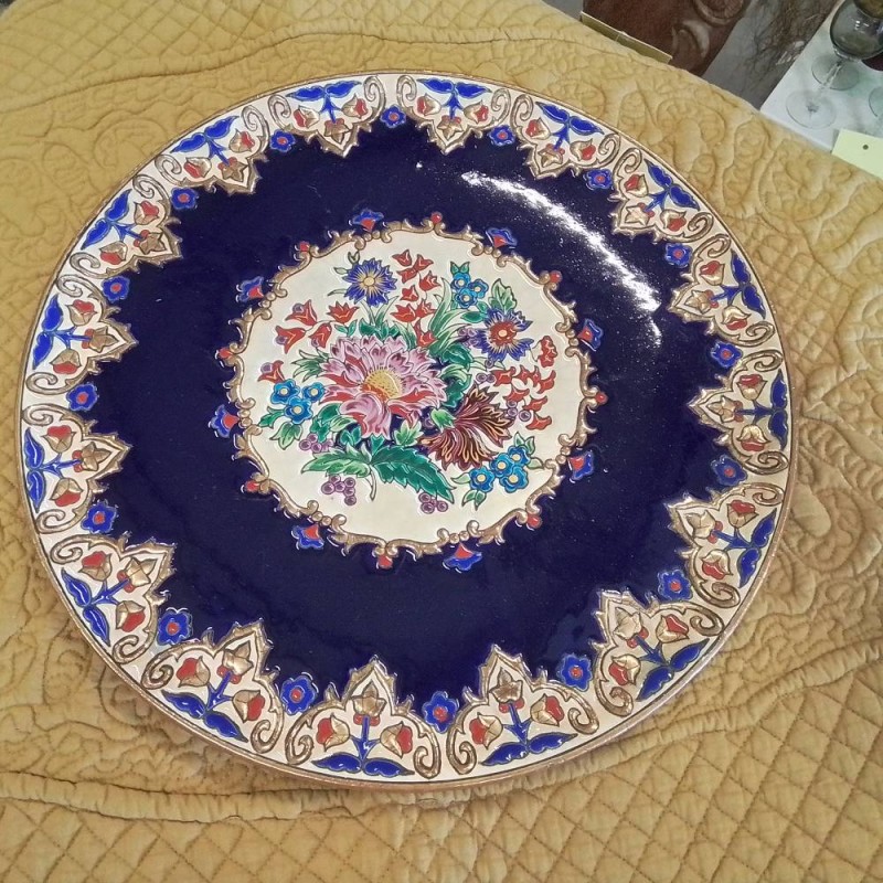 PLAT ROND LONGWY FLEURI MODELE RENAISSANCE