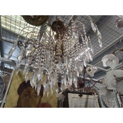 LUSTRE PAMPILLES BRINS  DORÉS