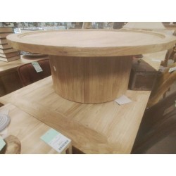 12/CTJ01-TABLE BASSE TECK RONDE DIAM 1M HT 37 CM