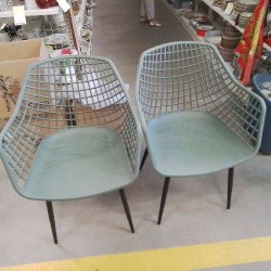 FAUTEUIL NOIR OLIVE QUADRILLAGE 
