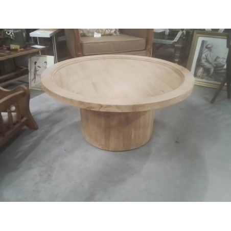 13/CTJ02-TABLE BASSE RONDE TECK DIAM 80 CM