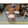 LOT 4 CHAISES CANNEES TISSU FLEURI 