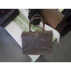 SAC CUIR GRIS TAUPE H
