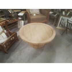 13/CTJ02-TABLE BASSE RONDE TECK DIAM 80 CM