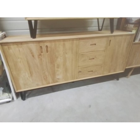 17/SEV04-BUFFET TECK 3 PORTES 3 TIROIRS 175*45*85 CM