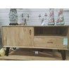 19/SEV20-MEUBLE TV TECK PORTE TIROIR NICHE 115*40*60 CM