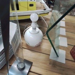 PIED DE LAMPE BOULE FLEURS