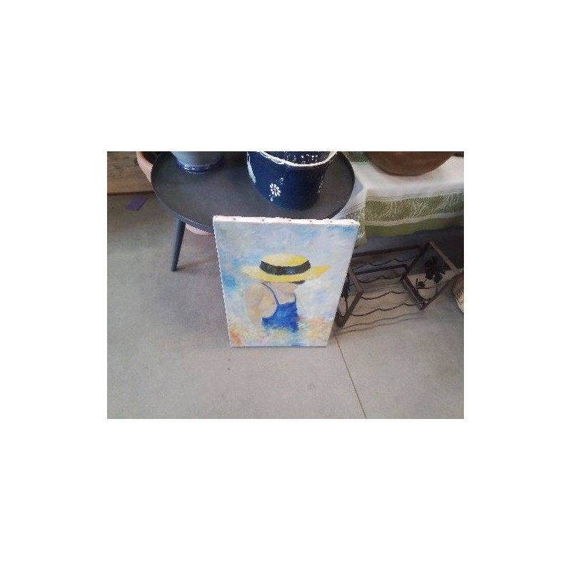 PEINTURE ENFANT CHAPEAU JAUNE