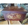 BOITE A THE ANCIENNE LAQUEE AVEC COUVERCLE METAL