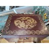 BOITE A THE ANCIENNE LAQUEE AVEC COUVERCLE METAL