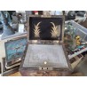 BOITE A THE ANCIENNE LAQUEE AVEC COUVERCLE METAL