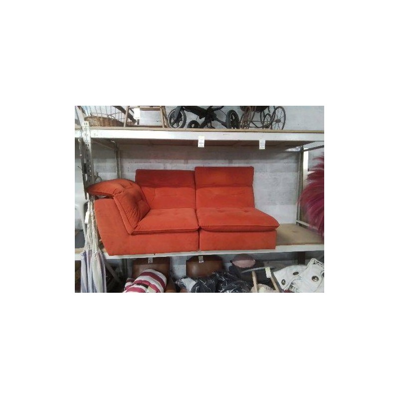 CANAPÉ CUIR CENTER TISSU ORANGE 