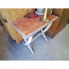 TABLE PM DESSUS CARREAUX ROND ORANGE