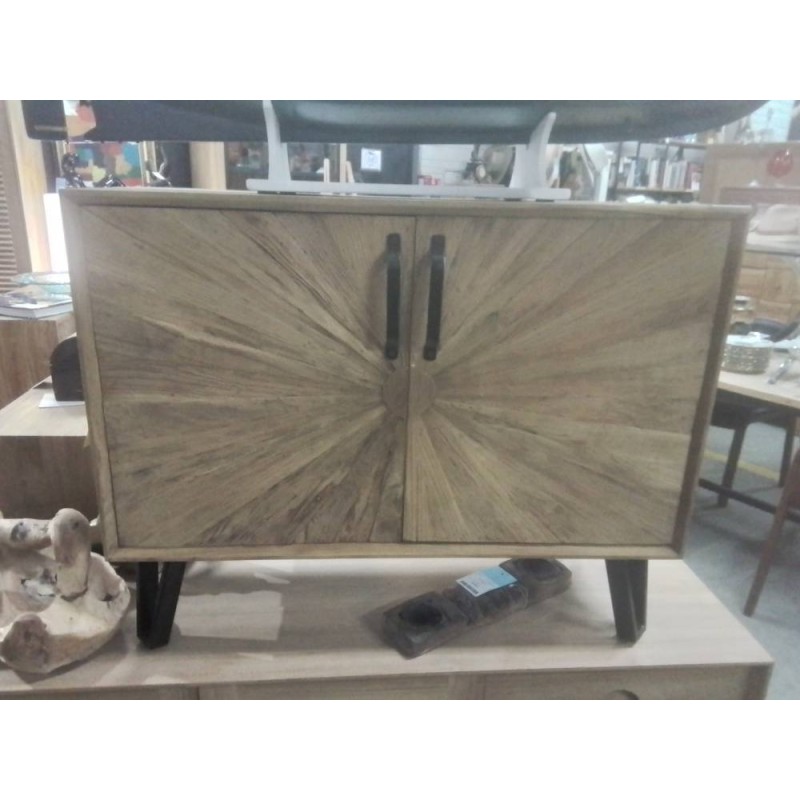 33//BUFFET TECK SOLEIL 2 PORTES 94*40*74 CM