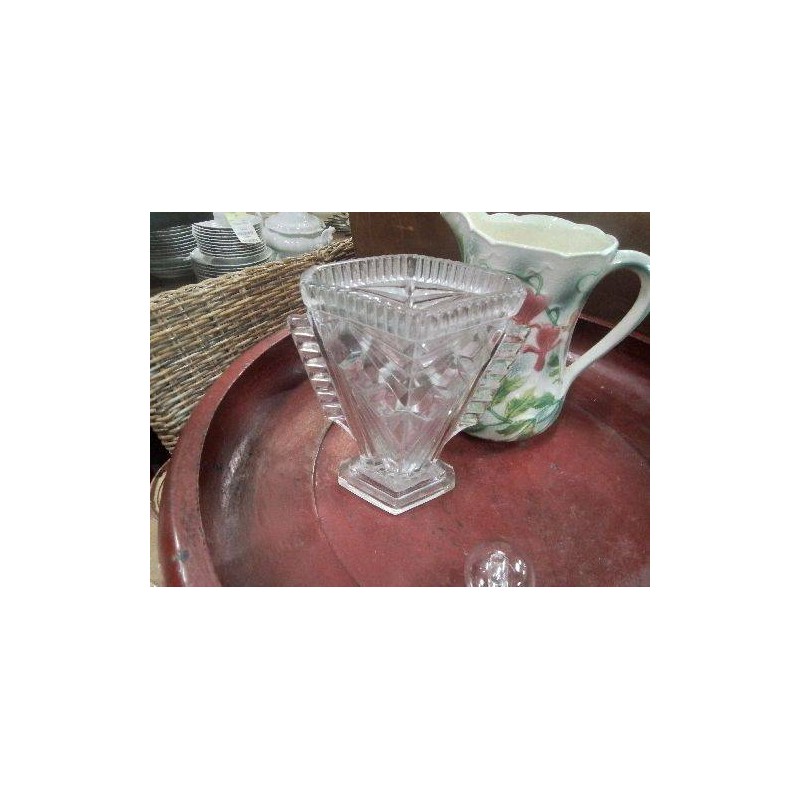 VASE ART DECO VERRE MOULÉ 