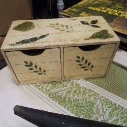 BOITE 2 TIROIRS DECOR FEUILLES