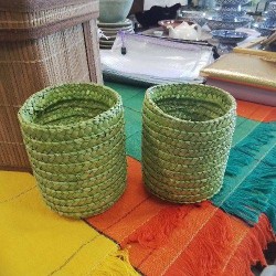 LOT DE 2 POTS PM VERT ANIS FIBRES NATURELLEE