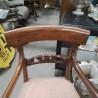 FAUTEUIL ANCIEN MASSIF ASSISE CAPITONNEE SAUMON ECRU