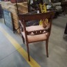 FAUTEUIL ANCIEN MASSIF ASSISE CAPITONNEE SAUMON ECRU
