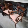 FAUTEUIL ANCIEN MASSIF ASSISE CAPITONNEE SAUMON ECRU