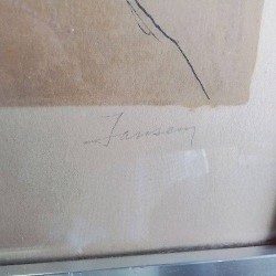 LITHOGRAPHIE TABLER ROUGE SIGNE JEAN JANSEM