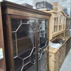 BIBLIOTHÈQUE ACAJOU ANCIEN 2PV +CLÉ D8