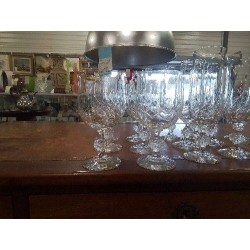 LOT 6 VERRES A EAU CRISTAL CISELÉ 