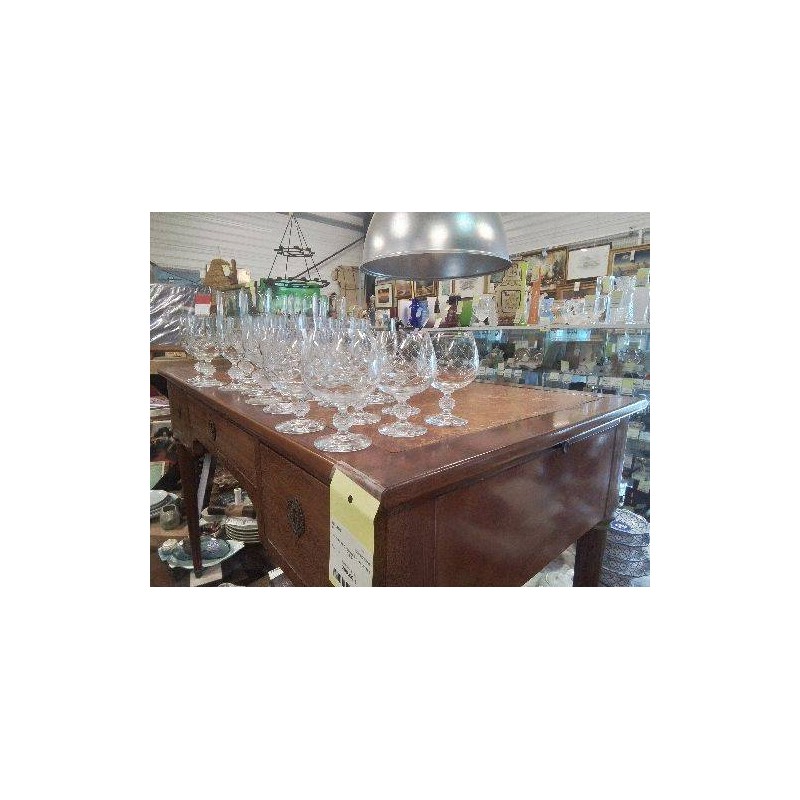 LOT 6 VERRES A COGNAC CRISTAL CISELÉ 