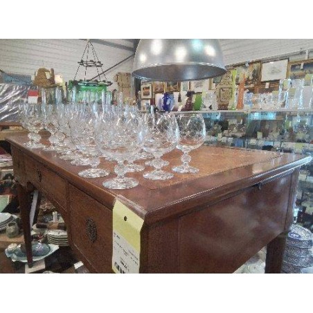 LOT 6 VERRES A COGNAC CRISTAL CISELÉ 