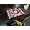 LOT 6 TASSES COFFRET MAUVE ORANGE FLEURS