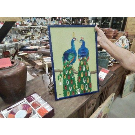 PEINTURE SUR VERRE PAONS SAKHO