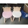 TABOURET ENFANT BOIS ASSISE FAUSSE FOURRURE