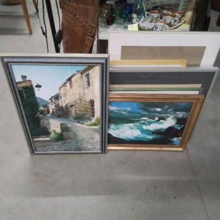 PEINTURE VILLAGE/MER DEBOSSCHER