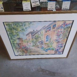 AQUARELLE MAISON FLEURIE 
