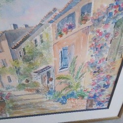 AQUARELLE MAISON FLEURIE 