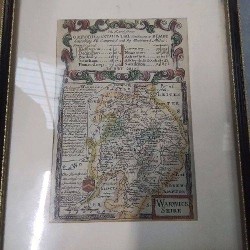 CARTE ANCIENNE WARWICK ANGLETERRE 1720