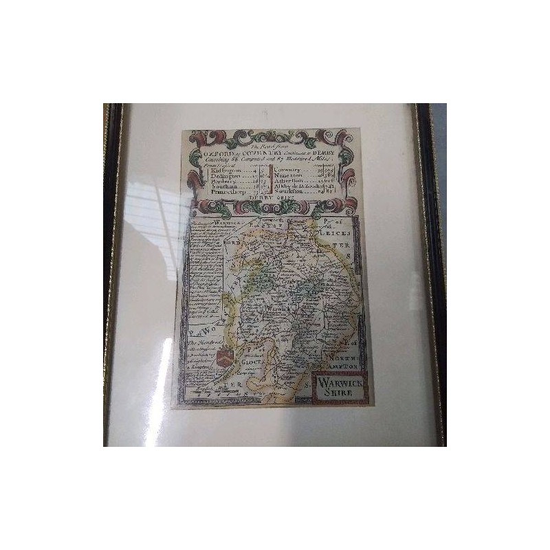 CARTE ANCIENNE WARWICK ANGLETERRE 1720