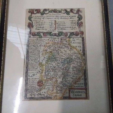 CARTE ANCIENNE WARWICK ANGLETERRE 1720