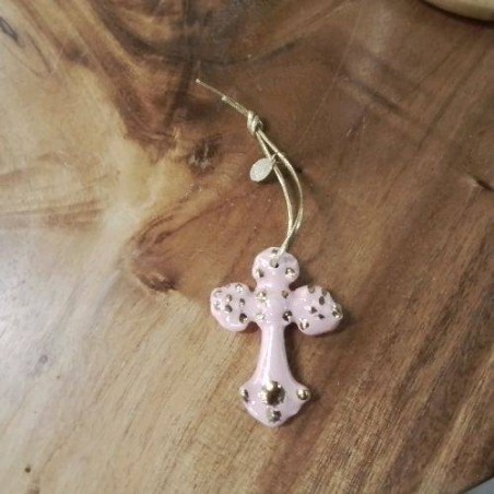 CROIX ROSE DORÉ 