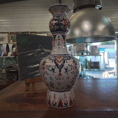 VASE GM DÉCOR FLORAL DELFT