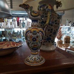 AIGUIERE DECOR FLORAL DESVRES ANSE EN L’ETAT