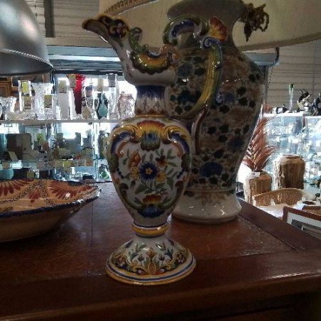 AIGUIERE DECOR FLORAL DESVRES ANSE EN L’ETAT