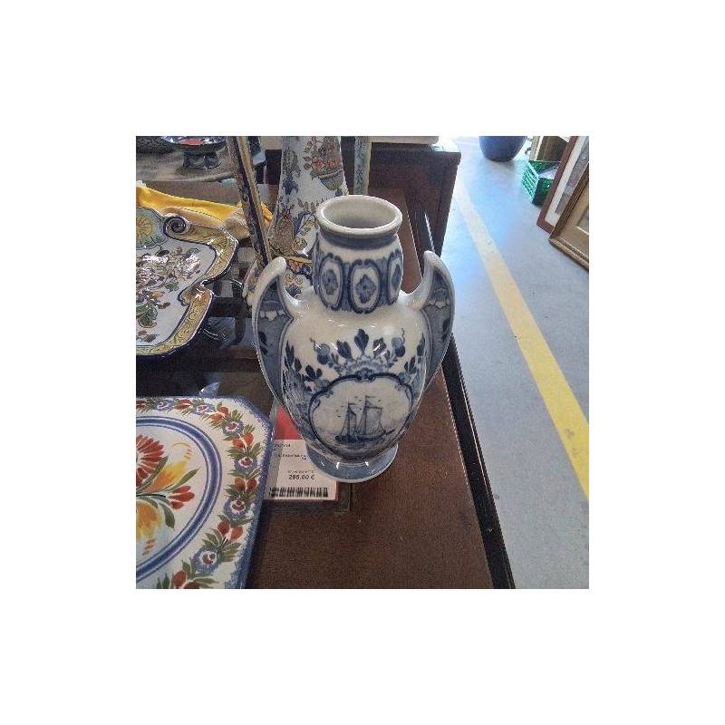 VASE 2 ANSES DELFT BATEAUX
