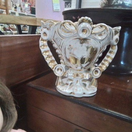 VASE ANC BLC DORÉ 