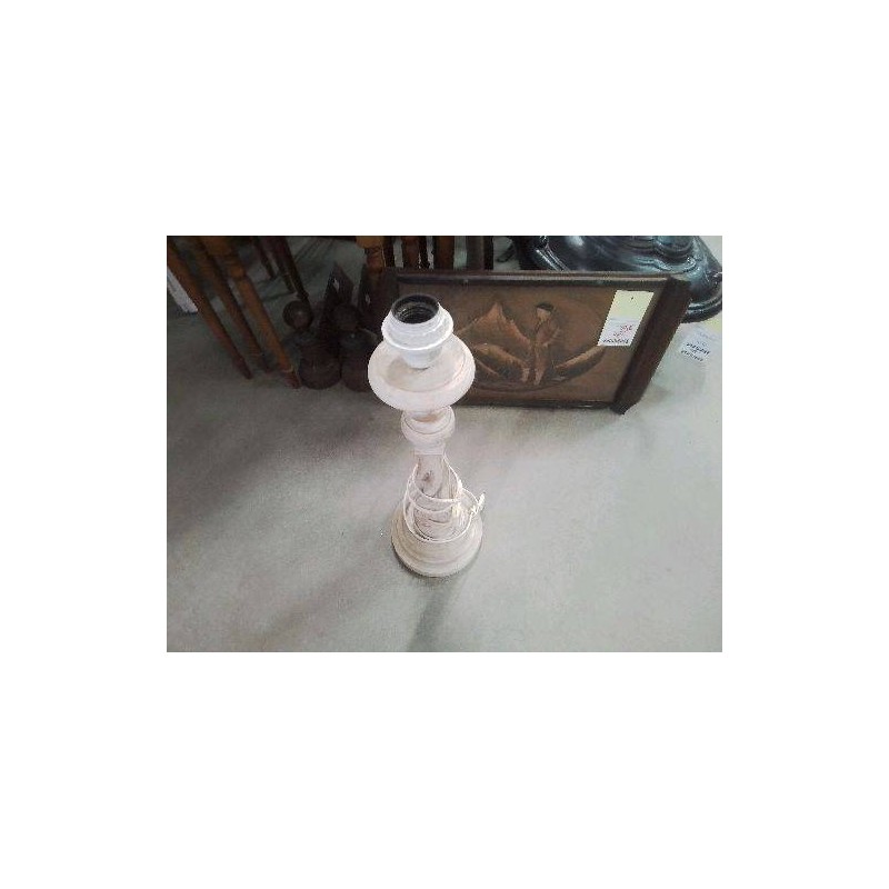 PIED DE LAMPE BOIS PATINÉ TORSADÉ 