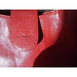 SAC A MAIN CUIR ROUGE 2 POCHETTES LANGO PARIS